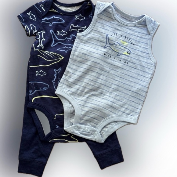 Carter’s 3-Piece Baby Outfit Set Bodysuits and Pants 0–3 Months NWT - Picture 5 of 8